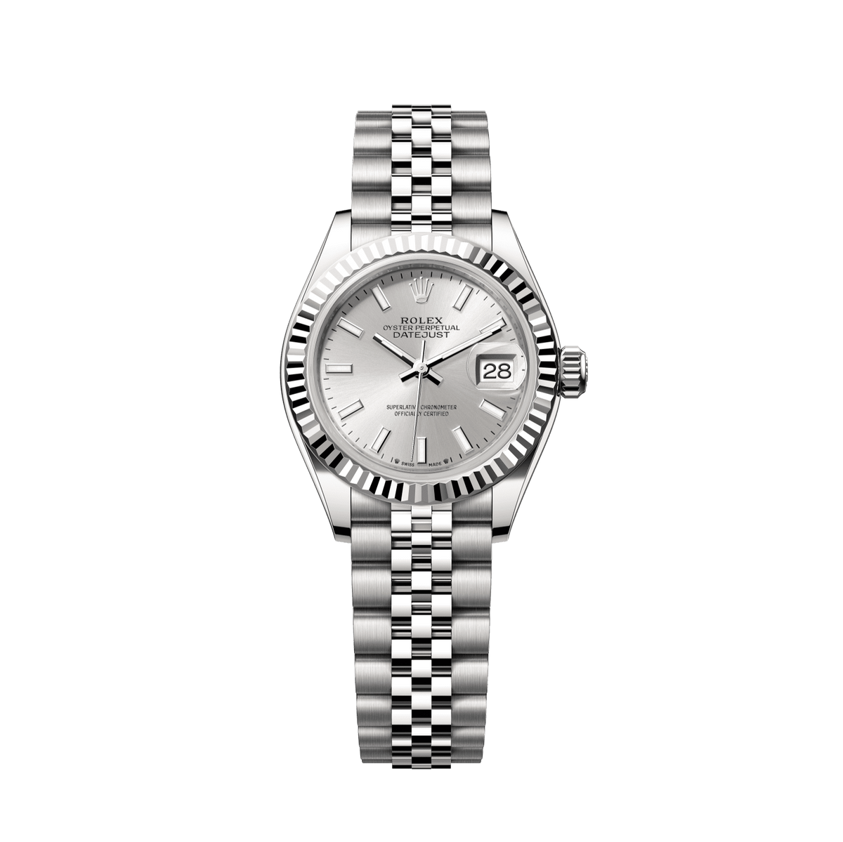 Rolex Lady-Datejust 28 mm Silver Oystersteel White Gold Jubilee 279174-0005
