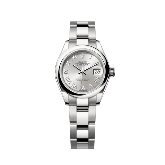 Rolex Lady-Datejust 28 mm Steel Silver Dial Bracelet 279160-0008