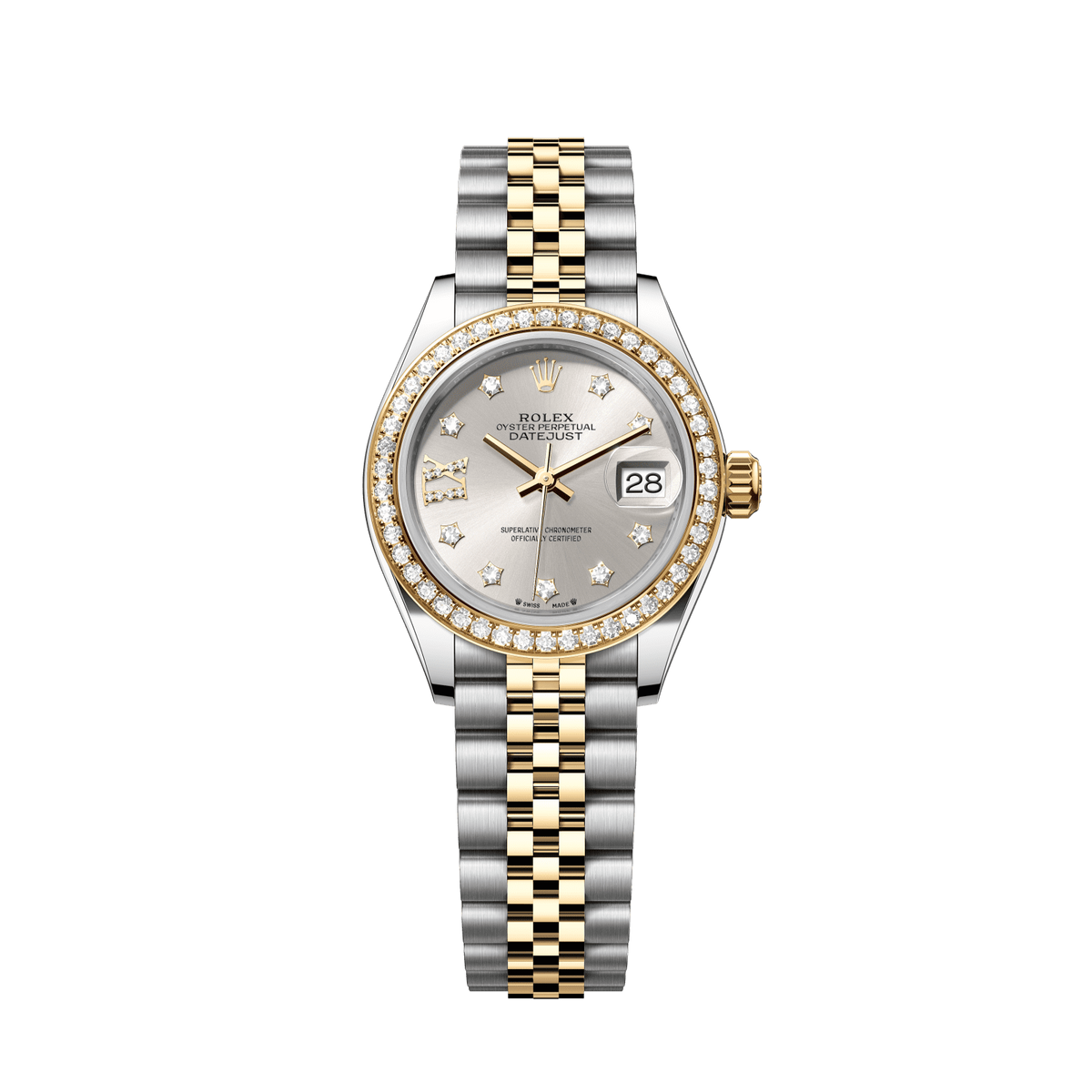 Rolex Lady-Datejust 28 mm Oystersteel Yellow Gold Silver Diamond Jubilee 279383rbr-0003