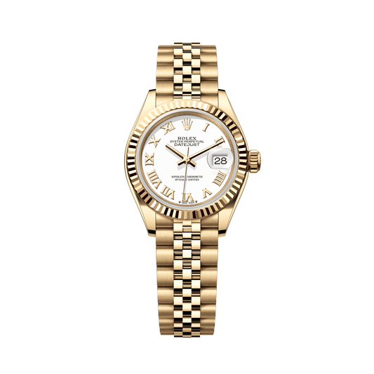 Rolex Lady-Datejust 28 mm Gold White Dial Bracelet 279178-0030