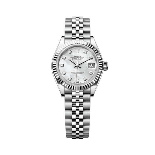 Rolex Lady-Datejust 28 mm White Mother-Of-Pearl Diamond Oystersteel White Gold Jubilee 279174-0009