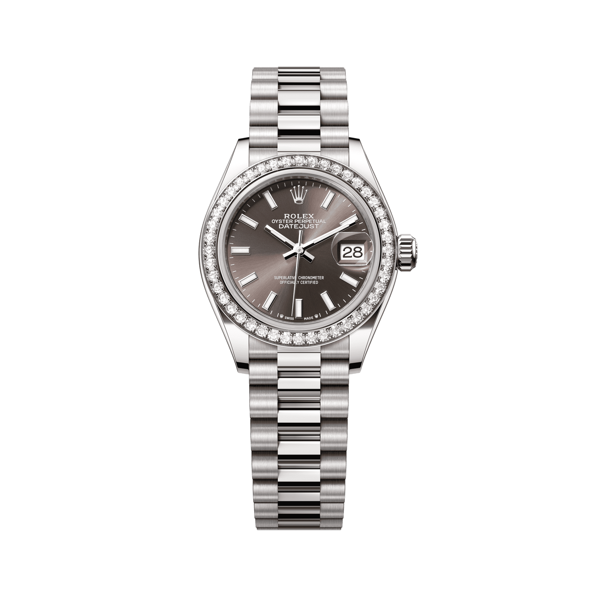 Rolex Oyster 28 mm White Gold Dark Grey Dial Bracelet 279139rbr-0009