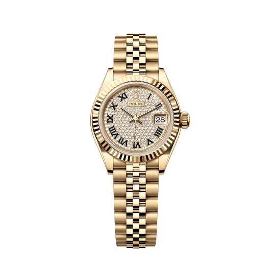 Rolex Oyster 28 mm 18k Yellow Gold Diamond-Paved Dial Jubilee Bracelet 279178-0032