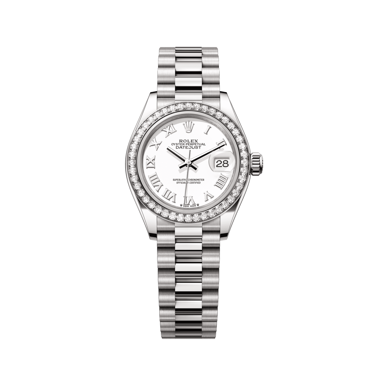 Rolex Oyster 28 mm White 18k White Gold President 279139rbr-0013