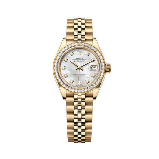 Rolex Oyster 28 mm Yellow Gold Mother-of-Pearl Diamond Dial Bracelet 279138rbr-0016