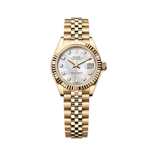 Rolex Oyster 28 mm Yellow Gold White MOP Diamond Dial Bracelet 279178-0026