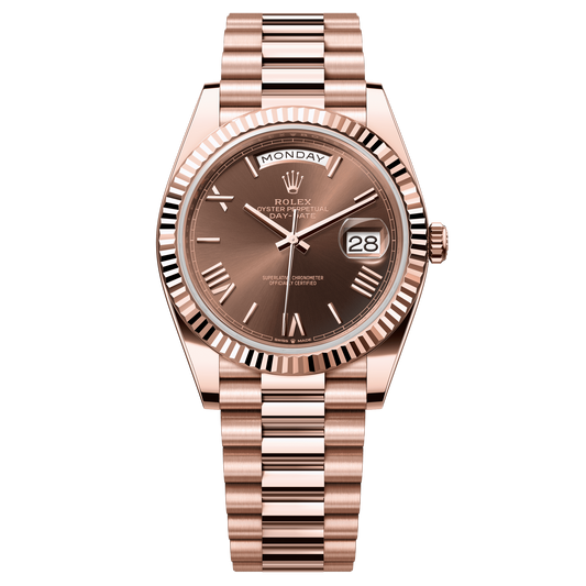 Rolex Oyster 40 mm Chocolate 18k Everose Gold Oysterflex 228235-0002