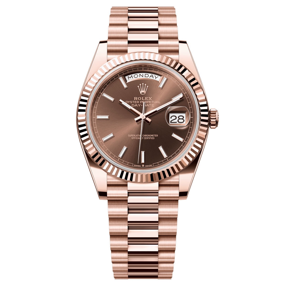 Rolex Oyster 40 mm Chocolate 18k Everose Gold 228235-0053