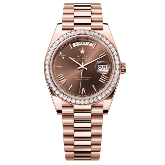 Rolex Oyster 40 mm Chocolate 18k Everose Gold President 228345rbr-0009