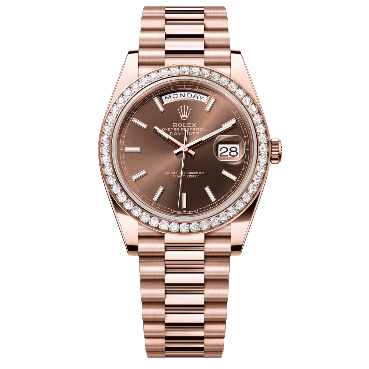 Rolex Oyster 40 mm Chocolate 18k Everose Gold President 228345rbr-0024