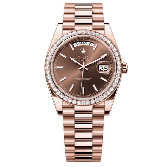 Rolex Oyster 40 mm Chocolate 18k Everose Gold President 228345rbr-0024