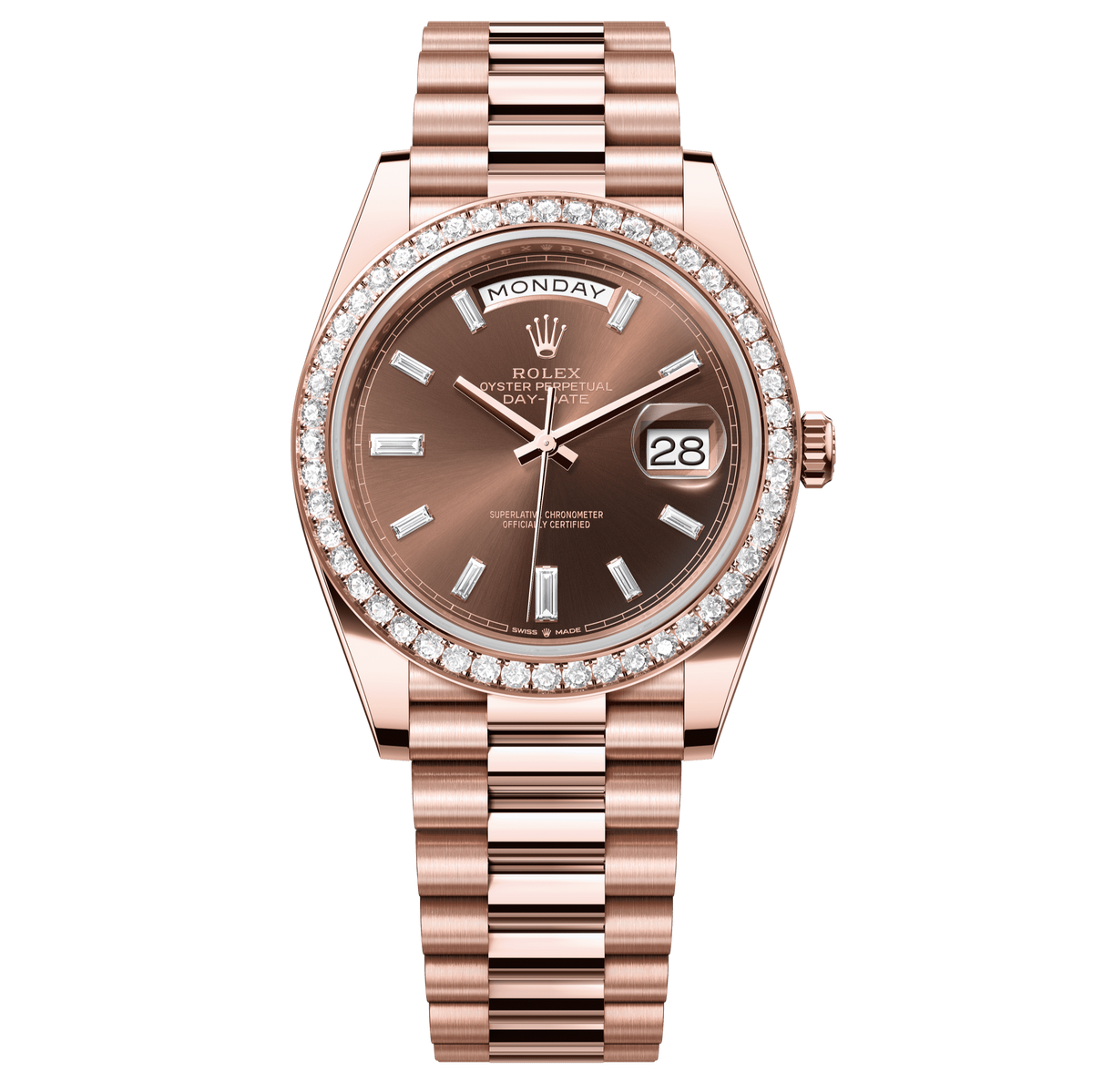 Rolex Oyster 40 mm Chocolate Diamonds 18k Everose Gold 228345rbr-0006