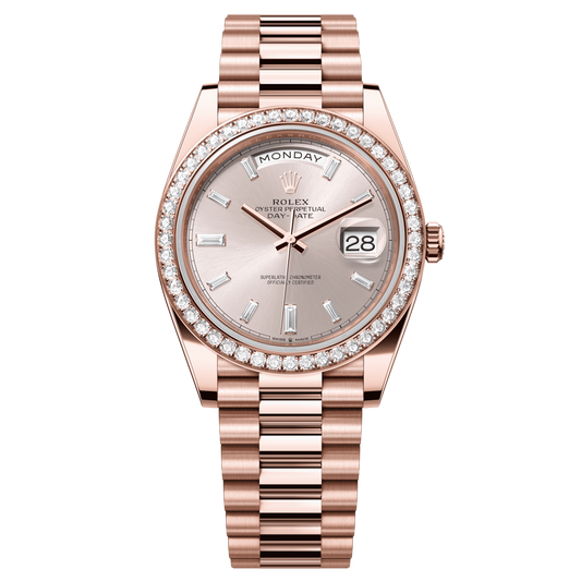 Rolex Oyster 40 mm Sundust Diamonds 18k Everose Gold President 228345rbr-0007