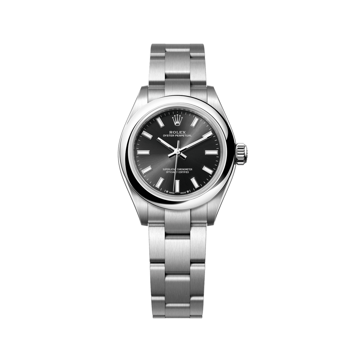 Rolex Oyster Perpetual 28 mm Bright Black Oystersteel Oyster 276200-0002