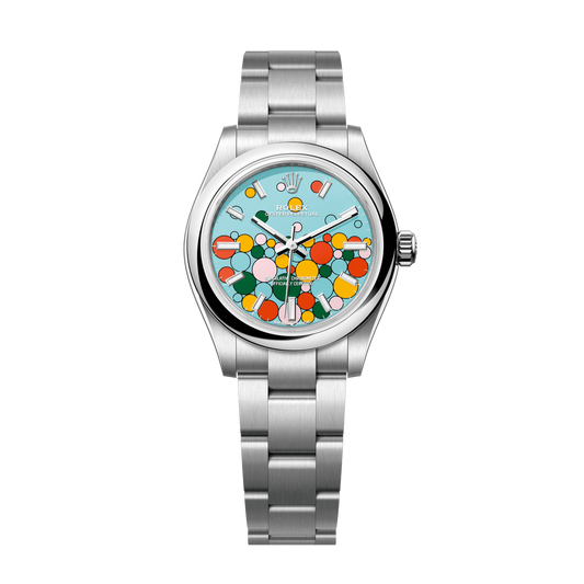 Rolex Oyster Perpetual 31 mm Celebration Motif Turquoise Blue Oystersteel 277200-0010
