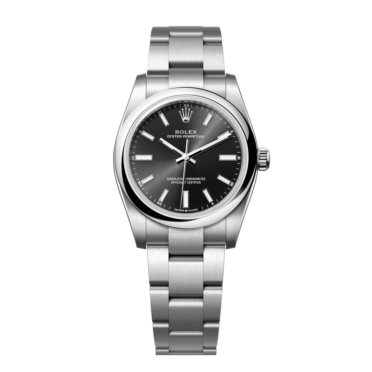 Rolex Oyster Perpetual 34 mm Bright Black Oystersteel Oyster 124200-0002