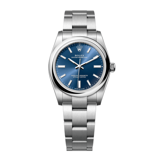 Rolex Oyster Perpetual 34 mm Bright Blue Oystersteel Oyster 124200-0003