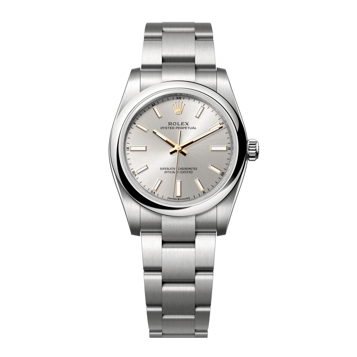 Rolex Oyster Perpetual 34 mm Silver Oystersteel Oyster 124200-0001