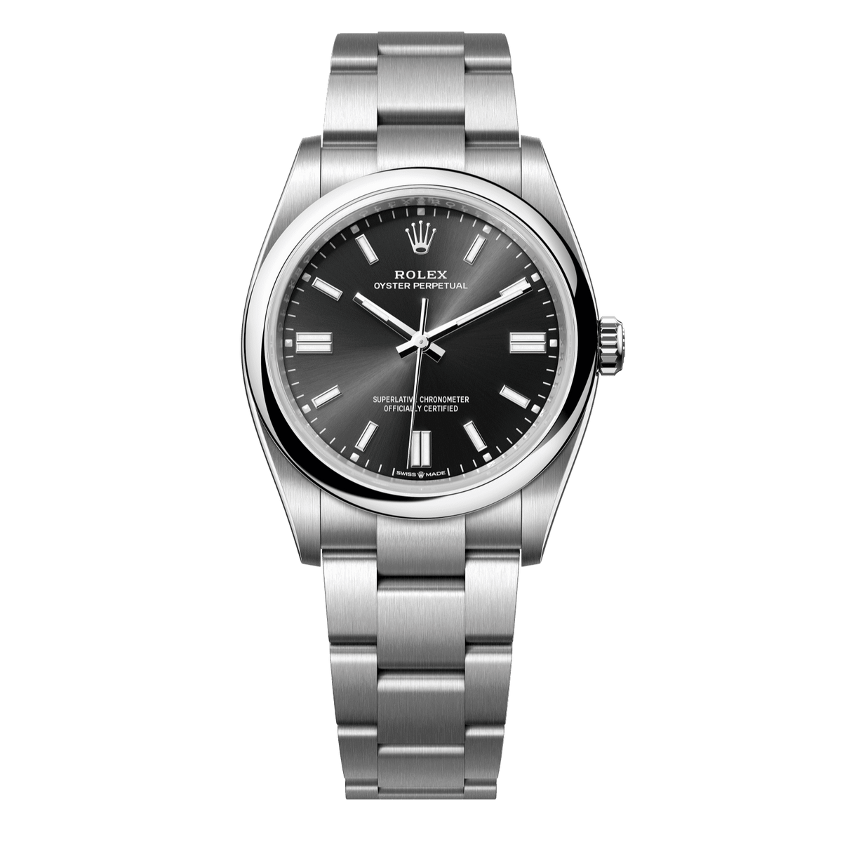 Rolex Oyster Perpetual 36 mm Bright Black Oystersteel Oyster 126000-0002