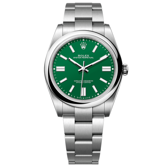 Rolex Oyster Perpetual 41 mm Green Oystersteel Oyster 124300-0005