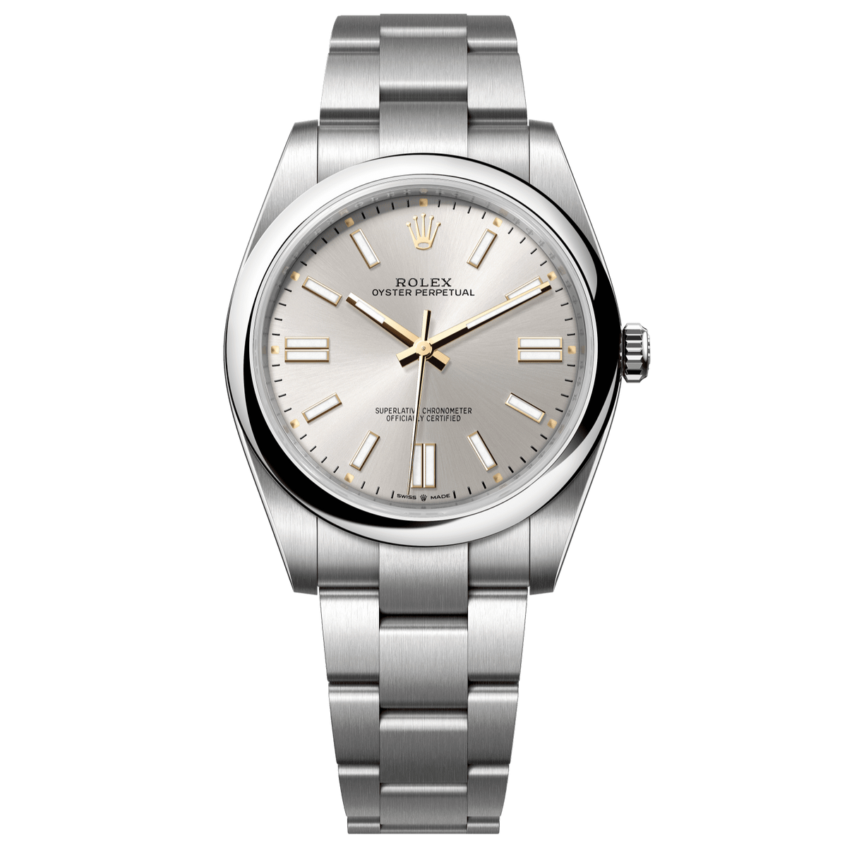 Rolex Oyster Perpetual 41 mm Silver Dial Oystersteel Oyster 124300-0001