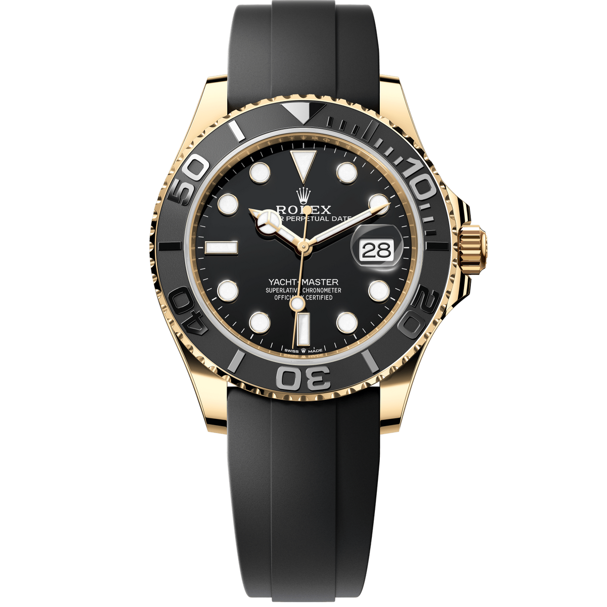 Rolex Yacht-Master 42 mm Intense Black 18 kt Yellow Gold Oysterflex 226658-0001